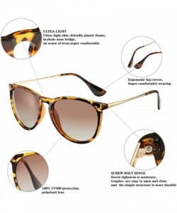 Sport Polarized Sunglasses for Women Classic Round Retro Sun Glasses - A2 Amber Frame/Brown Gradient Lens - CQ19468OZAK $11.33