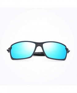Square men's polarized sunglasses sports elastic paint colorful brand fashion designer polarized sunglasses - Blue - CT18WXUO...