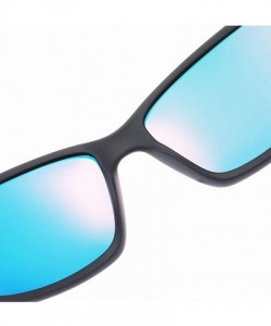 Square men's polarized sunglasses sports elastic paint colorful brand fashion designer polarized sunglasses - Blue - CT18WXUO...