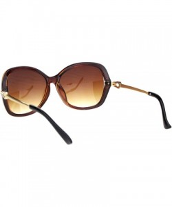 Butterfly Rhinestone Iced Hinge Side Exposed Lens Plastic Butterfly Sunglasses - All Brown - CC18L94IAUD $13.57