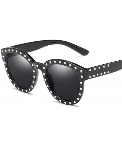 Aviator Cat Eye Sunglasses Women Retro Glasses Brand Designer Black As Picture - Black - CU18YNDECTX $9.31