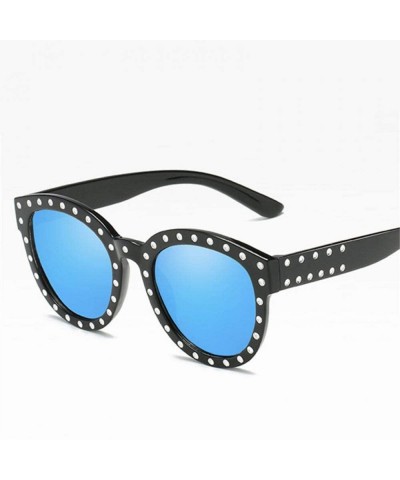 Aviator Cat Eye Sunglasses Women Retro Glasses Brand Designer Black As Picture - Black - CU18YNDECTX $9.31