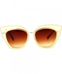 Butterfly Flat Panel Oversize Cat Eye Double Frame Womens Sunglasses - Peach Gold - CX12KOH54TH $15.24