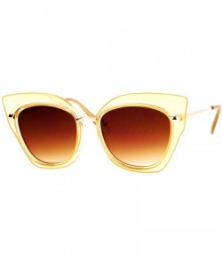 Butterfly Flat Panel Oversize Cat Eye Double Frame Womens Sunglasses - Peach Gold - CX12KOH54TH $15.24