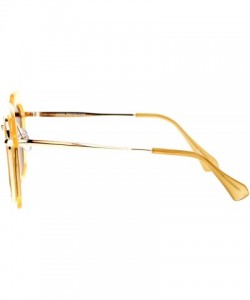Butterfly Flat Panel Oversize Cat Eye Double Frame Womens Sunglasses - Peach Gold - CX12KOH54TH $15.24