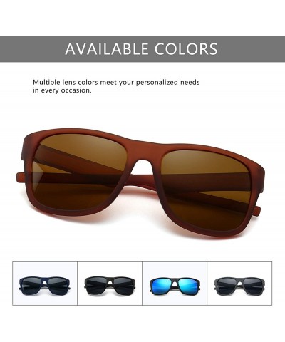 Aviator Lightweight Vintage Polarized Sunglasses for Women Men UV400 Retro Style - Brown Frame (Matte Finish)/Brown Lens - C4...