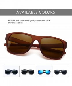 Aviator Lightweight Vintage Polarized Sunglasses for Women Men UV400 Retro Style - Brown Frame (Matte Finish)/Brown Lens - C4...