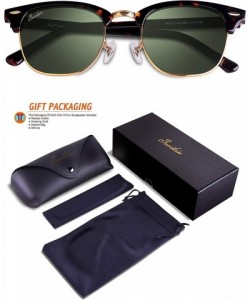 Square Vintage Square Style Sunglasses Acetate Frame Glass Lenses For Men Women 100% UV400 Protection - C311SYMO4F5 $19.75