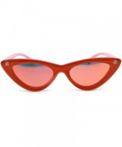 Cat Eye Womens Mirrored Retro Mod Gothic Cat Eye Plastic Sunglasses - Orange Orange Mirror - CB18WSIHY98 $15.62