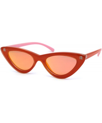 Cat Eye Womens Mirrored Retro Mod Gothic Cat Eye Plastic Sunglasses - Orange Orange Mirror - CB18WSIHY98 $15.62