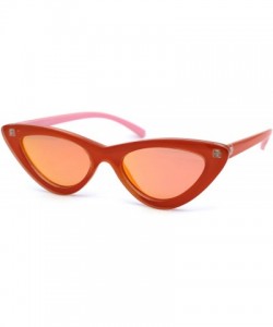 Cat Eye Womens Mirrored Retro Mod Gothic Cat Eye Plastic Sunglasses - Orange Orange Mirror - CB18WSIHY98 $15.62