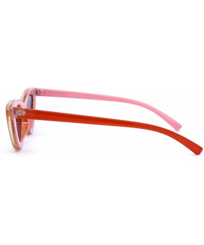 Cat Eye Womens Mirrored Retro Mod Gothic Cat Eye Plastic Sunglasses - Orange Orange Mirror - CB18WSIHY98 $15.62