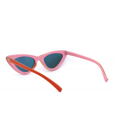 Cat Eye Womens Mirrored Retro Mod Gothic Cat Eye Plastic Sunglasses - Orange Orange Mirror - CB18WSIHY98 $15.62