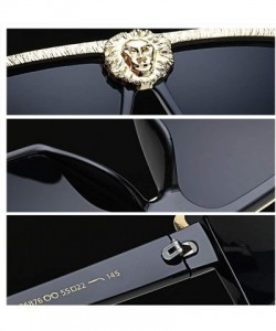 Rectangular Novelty Square Flat Top Super Dark Lenses Gangster Sunglasses Gold Decor - Brown - CS18Z4026T4 $13.85