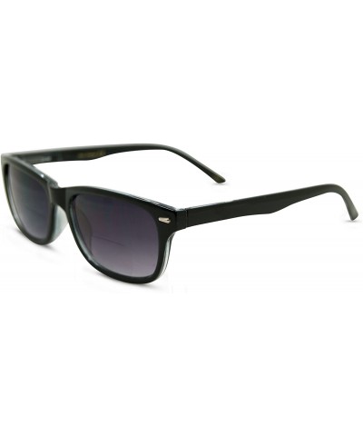 Rectangular Seymore Retro BiFocal Sunglasses for Women and Men - Black - CT17XX769EC $20.62