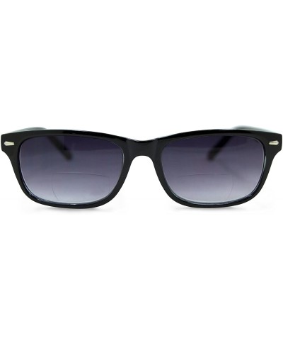 Rectangular Seymore Retro BiFocal Sunglasses for Women and Men - Black - CT17XX769EC $20.62