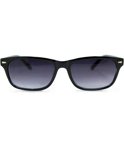 Rectangular Seymore Retro BiFocal Sunglasses for Women and Men - Black - CT17XX769EC $20.62