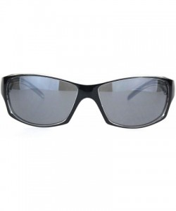 Sport Biohazard Mens Warp Around Biker Style Sport Plastic Sunglasses - Black Clear Solid Black - C518OTH783Q $9.41