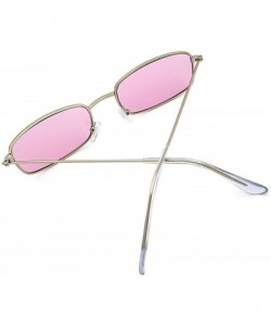 Oversized Fashion Vintage Metal Frame Sunglasses for Men and Women UV 400 Protection - Silver Frame Pink Lens - CG18REGQ498 $...