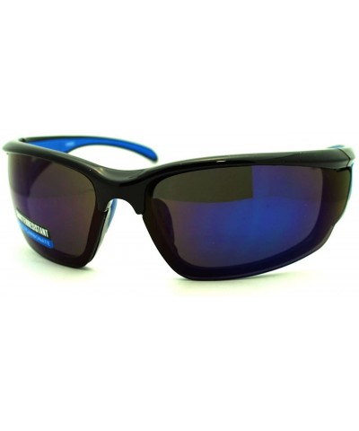 Sport Mens Outdoor Sports Fashion Sunglasses Half Rim Style - Black Blue - C511QKI2JXJ $8.25