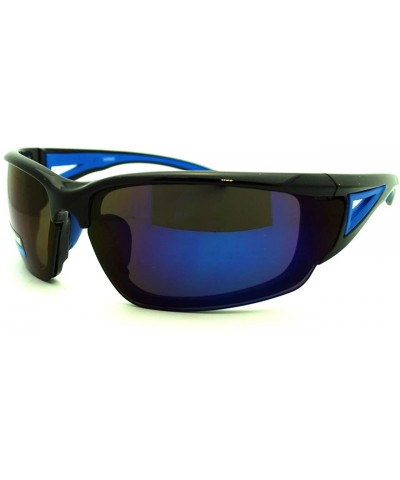 Sport Mens Outdoor Sports Fashion Sunglasses Half Rim Style - Black Blue - C511QKI2JXJ $8.25