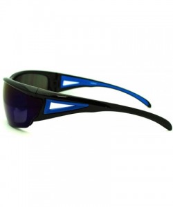 Sport Mens Outdoor Sports Fashion Sunglasses Half Rim Style - Black Blue - C511QKI2JXJ $8.25