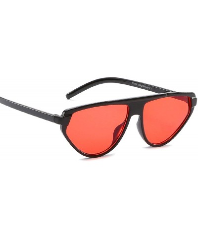 Cat Eye Classic Retro Designer Style Big Cat Eye Sunglasses for Women PC AC UV 400 Protection Sunglasses - Black Red - CE18SA...