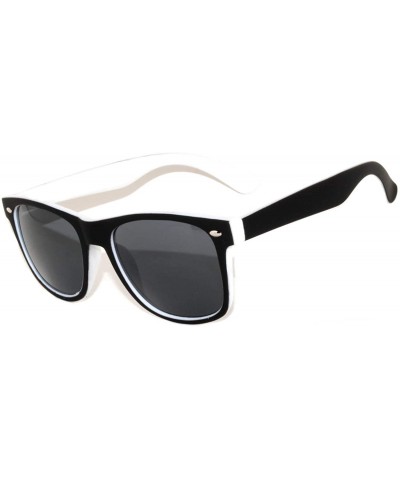 Wayfarer New Retro Vintage Wayfarer Two - Tone Sunglasses Smoke Lens - White - CK11P7E4V4R $7.71