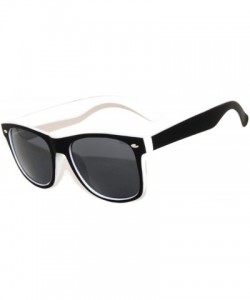 Wayfarer New Retro Vintage Wayfarer Two - Tone Sunglasses Smoke Lens - White - CK11P7E4V4R $7.71