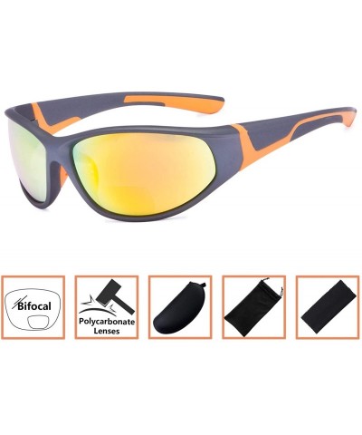 Sport Sports Bifocal Sunglasses UV 400 Protection Reading Sunglasses - Orange-mirror - CR18N77UECZ $7.11