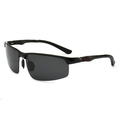 Oversized Glasses driving sunglasses aluminum magnesium polarized sunglasses men's sports glasses - Silver-white - C5190MATCD...