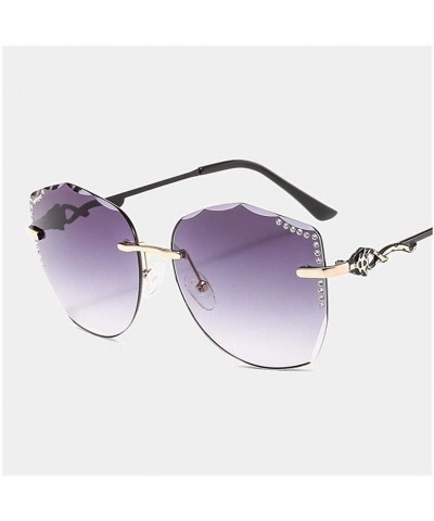 Rimless Oversized Sunglasses Trimming Decoration - C1 Gradient Gray - CH198KKSCRW $15.36