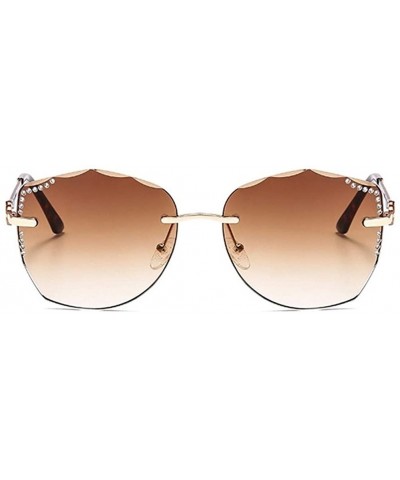Rimless Oversized Sunglasses Trimming Decoration - C1 Gradient Gray - CH198KKSCRW $15.36
