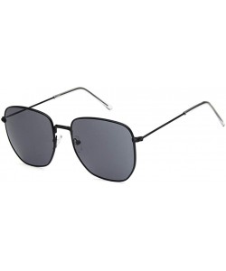 Square Unisex Sunglasses Fashion Gold Brown Drive Holiday Square Non-Polarized UV400 - Black Grey - CP18RH6SOWT $10.35