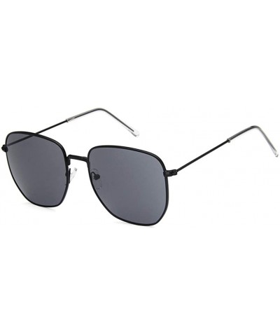 Square Unisex Sunglasses Fashion Gold Brown Drive Holiday Square Non-Polarized UV400 - Black Grey - CP18RH6SOWT $10.35