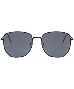 Square Unisex Sunglasses Fashion Gold Brown Drive Holiday Square Non-Polarized UV400 - Black Grey - CP18RH6SOWT $10.35