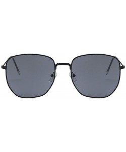 Square Unisex Sunglasses Fashion Gold Brown Drive Holiday Square Non-Polarized UV400 - Black Grey - CP18RH6SOWT $10.35