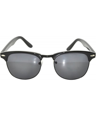 Oval Aviator Brow Bar Flat Mirror Multicolor Lens Sunglasses Metal Frame - Smoke_black - CQ183G2YSL5 $17.69