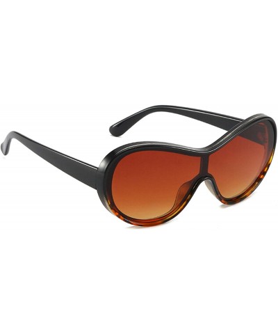 Oversized Vintage style Sunglasses for Men metal Resin UV400 Sunglasses - Black Frame Brown Lens - CS18T2TLKY9 $11.50