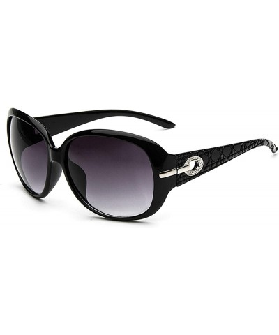 Oval Classic Retro Designer Style Sunglasses for Men or Women plastic PC UV400 Sunglasses - Black - CQ18SAR5DES $32.29