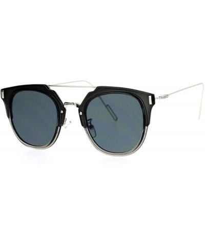 Wayfarer Womens Designer Fashion Sunglasses Flat Top Bar Flat Lens Frame UV400 - Slate - CS1882YCZGY $15.67