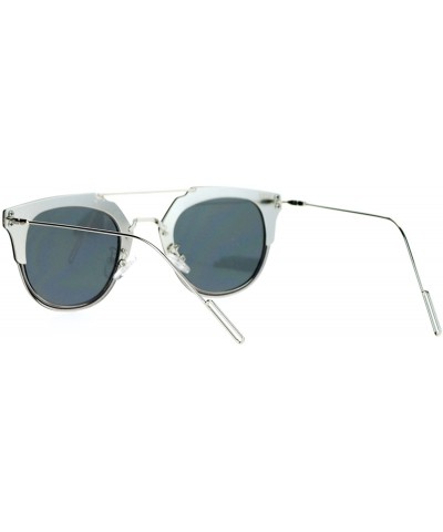 Wayfarer Womens Designer Fashion Sunglasses Flat Top Bar Flat Lens Frame UV400 - Slate - CS1882YCZGY $15.67