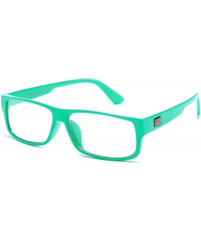 Square "Kayden" Retro Unisex Plastic Fashion Clear Lens Glasses - Aquamarine - C311Y7NOA4T $19.85