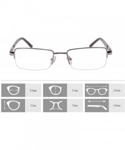 Rectangular Metal Frame Blue Light Blocking Reading Glasses 1.56 Lenses-6334 - CO17YI0KZWU $14.45