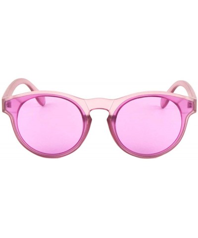 Cat Eye Crystal Color Classic Round Cat Eye Sunglasses - Purple - CH1996HM93O $11.74