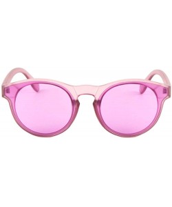 Cat Eye Crystal Color Classic Round Cat Eye Sunglasses - Purple - CH1996HM93O $11.74