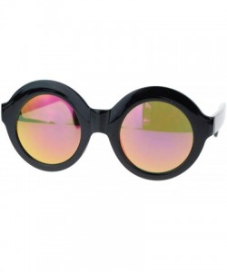 Oversized Thick Plastic Round Circle Lens Glam Retro Fashion Womens Sunglasses - Black Purple - C511YHUYR87 $11.92