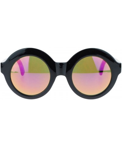 Oversized Thick Plastic Round Circle Lens Glam Retro Fashion Womens Sunglasses - Black Purple - C511YHUYR87 $11.92