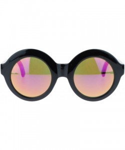 Oversized Thick Plastic Round Circle Lens Glam Retro Fashion Womens Sunglasses - Black Purple - C511YHUYR87 $11.92