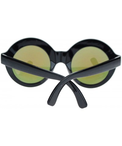 Oversized Thick Plastic Round Circle Lens Glam Retro Fashion Womens Sunglasses - Black Purple - C511YHUYR87 $11.92
